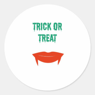 Halloween - Trick oder Treat Fangs Runder Aufkleber