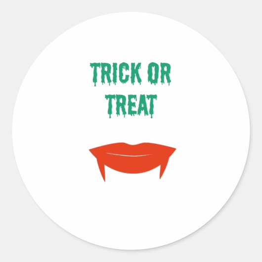 Halloween - Trick oder Treat Fangs Runder Aufkleber (Vorderseite)