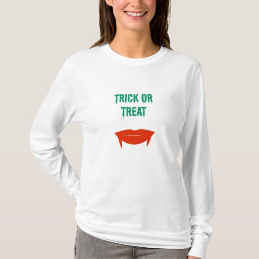 Halloween - Trick oder Treat Fangs T-Shirt (Vorderseite)