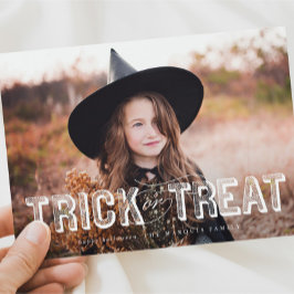 Halloween Trick oder Treat Foto Card Einladung