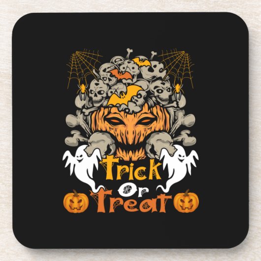 Halloween Trick oder Treat Geburtstag Getränkeuntersetzer (Vorderseite)