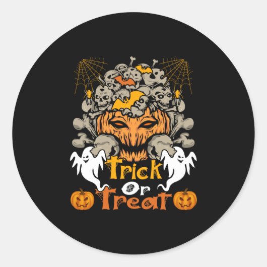 Halloween Trick oder Treat Geburtstag Runder Aufkleber (Vorderseite)