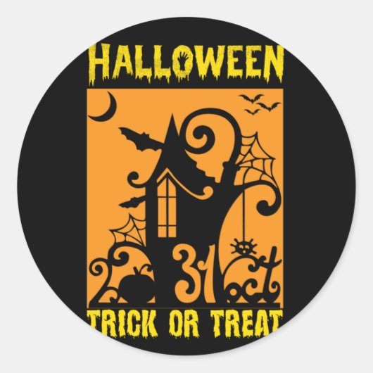Halloween Trick oder Treat Geburtstag Runder Aufkleber (Vorderseite)