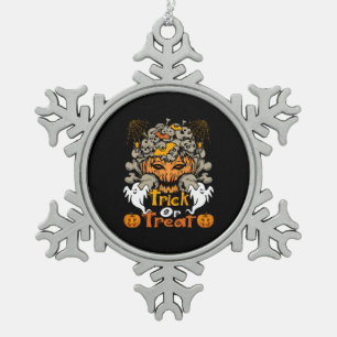 Halloween Trick oder Treat Geburtstag Schneeflocken Zinn-Ornament