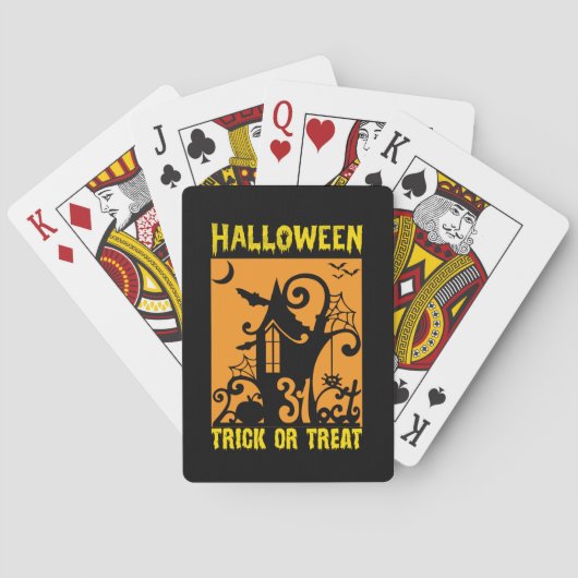 Halloween Trick oder Treat Geburtstag Spielkarten (Rückseite)