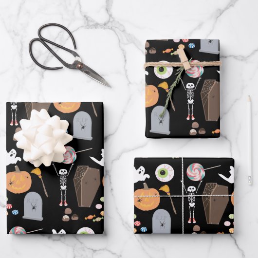 Halloween Trick oder Treat Geschenkpapier Set (Vorderseite)