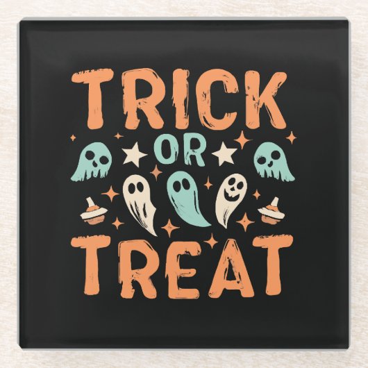 Halloween Trick oder Treat Glasuntersetzer (Vorderseite)