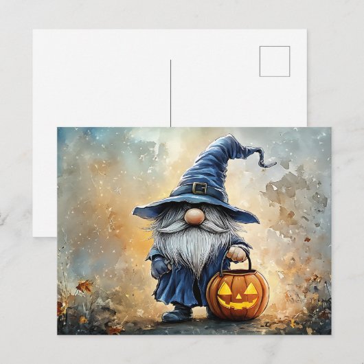 Halloween Trick oder Treat Gnome Postkarte (Vorne/Hinten)