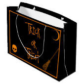 Halloween Trick oder Treat Große Geschenktüte (Rückseite Schrägansicht)