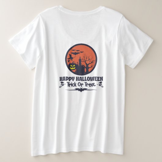 Halloween Trick oder Treat Große Größe T-Shirt (Design Rückseite)