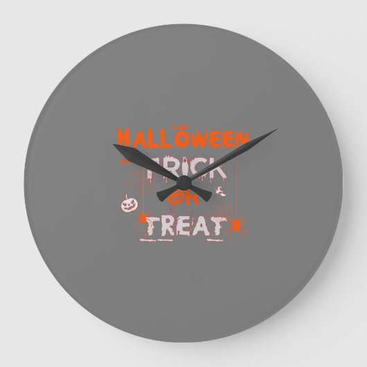 Halloween Trick oder Treat Große Wanduhr (Vorderseite)