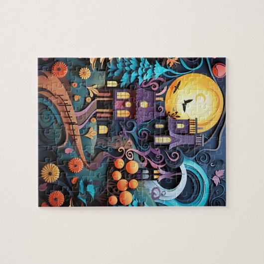 Halloween Trick oder Treat Houses Puzzle (Horizontal)