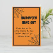 Halloween Trick oder Treat Invite mit Spiderweb Einladung (Stehend Vorderseite)