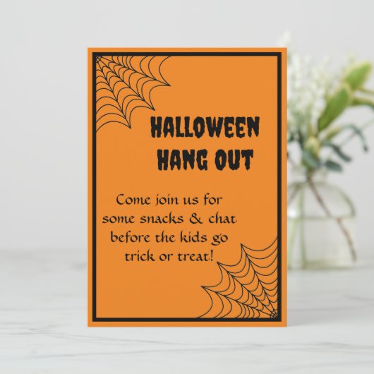 Halloween Trick oder Treat Invite mit Spiderweb Einladung (Stehend Vorderseite)