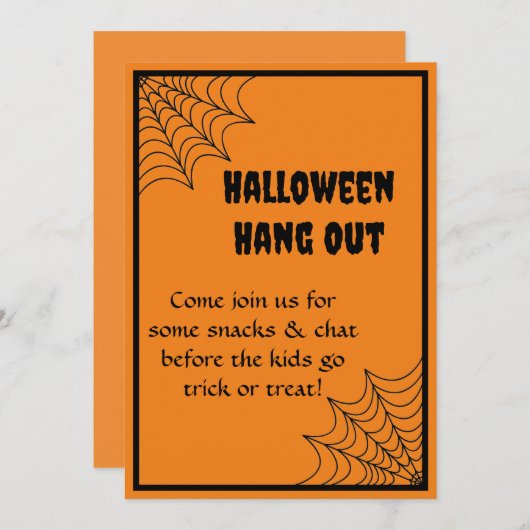 Halloween Trick oder Treat Invite mit Spiderweb Einladung (Vorne/Hinten)