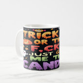 Halloween Trick oder Treat Kaffeetasse (Vorderseite Links)