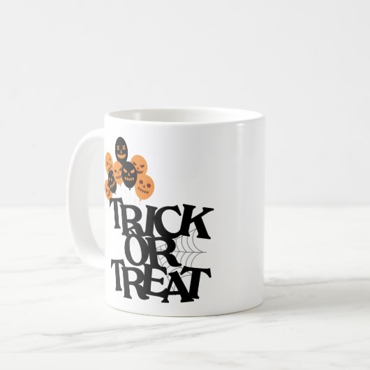 Halloween Trick oder Treat Kaffeetasse (Vorderseite Links)