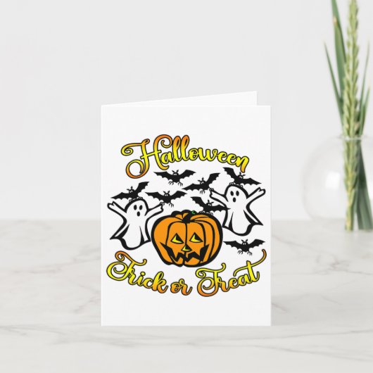 Halloween Trick oder Treat Karte (Vorderseite)