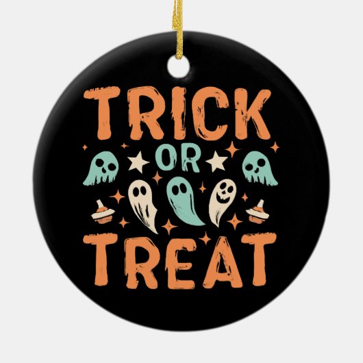 Halloween Trick oder Treat Keramik Ornament (Hinten)