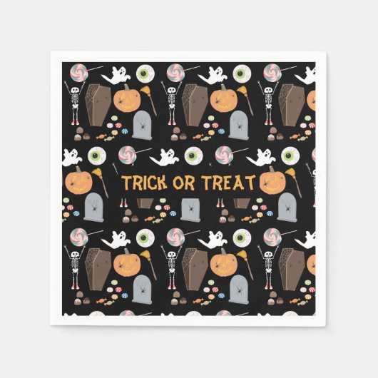 Halloween Trick oder Treat Kids Halloween-Party Serviette (Vorderseite)