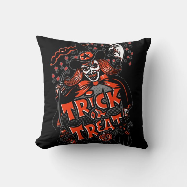 Halloween-Trick oder Treat Kissen (Vorderseite)