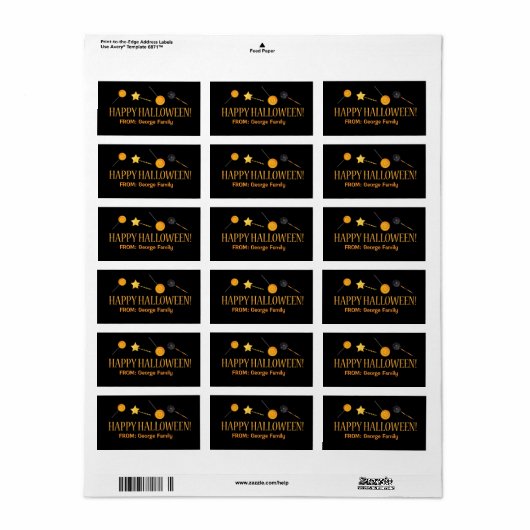 Halloween Trick oder Treat Labels Adressaufkleber (Vorne)