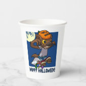 Halloween Trick oder Treat Little Cartoon Werewolf Pappbecher (Vorderseite)