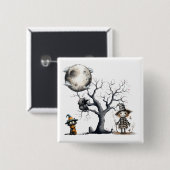 Halloween Trick oder Treat mit lustigen Charaktere Button (Vorne & Hinten)
