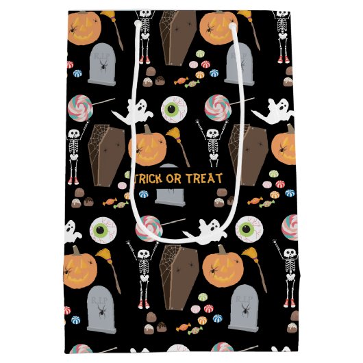 Halloween Trick oder Treat Mittlere Geschenktüte (Rückseite)