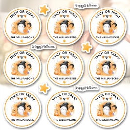 Halloween Trick oder Treat Name Boo Ghost Kiss Cut Aufkleber