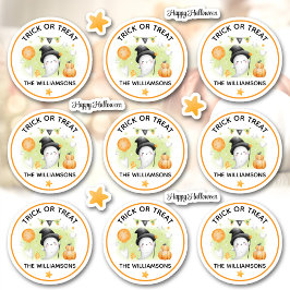 Halloween Trick oder Treat Name Ghost Kiss Cut Aufkleber