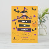 Halloween Trick oder Treat Neighborhood Block Part Einladung (Stehend Vorderseite)