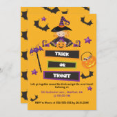 Halloween Trick oder Treat Neighborhood Block Part Einladung (Vorne/Hinten)