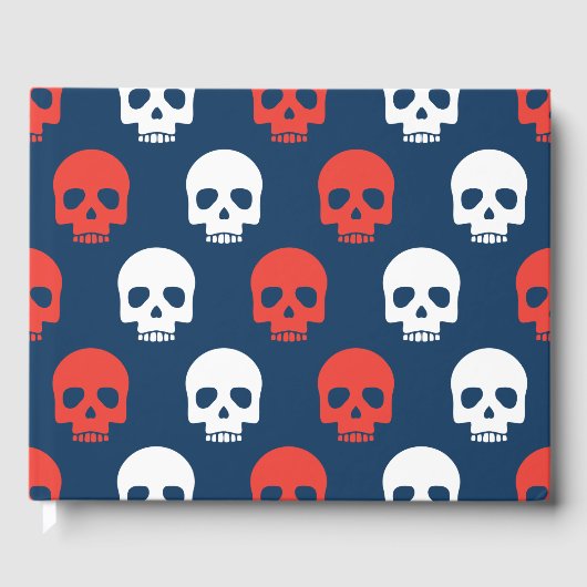 Halloween Trick oder Treat Niedliche Schädel. Name Gästebuch (Vorderseite)