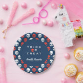 Halloween Trick oder Treat Niedliche Schädel. Pappteller (Party)