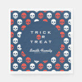 Halloween Trick oder Treat Niedliche Schädel. Serviette (Vorderseite)