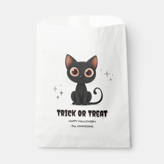 Halloween Trick oder Treat - Niedliche Schwarze Ka Geschenktütchen (Vorderseite)