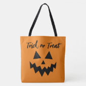 Halloween Trick oder Treat Orange Pumpkin Face Tasche (Vorderseite)
