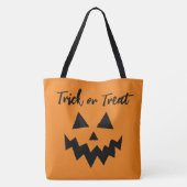 Halloween Trick oder Treat Orange Pumpkin Face Tasche (Rückseite)