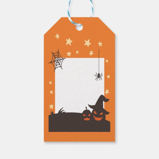 Halloween Trick oder Treat Orange Pumpkin Geschenkanhänger (Rückseite)