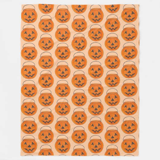 Halloween Trick oder Treat Orange Pumpkin Print Fleecedecke (Vorderseite)
