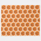 Halloween Trick oder Treat Orange Pumpkin Print Fleecedecke (Vorderseite (Horizontal))