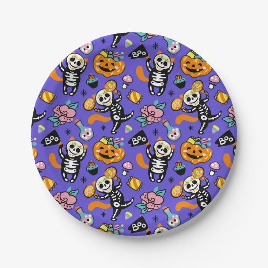 Halloween Trick oder Treat Pappteller (Vorderseite)