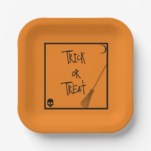 Halloween Trick oder Treat Pappteller (Vorderseite)