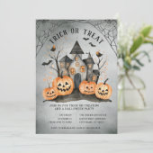 Halloween-Trick oder Treat-Party Einladung (Stehend Vorderseite)