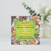 Halloween-Trick oder Treat-Party Einladung (Stehend Vorderseite)