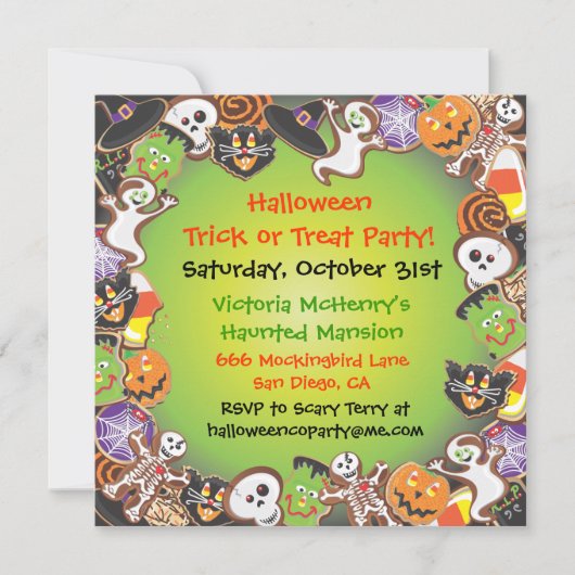 Halloween-Trick oder Treat-Party Einladung (Vorderseite)