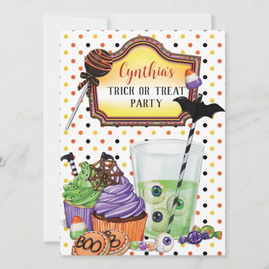 Halloween Trick oder Treat Party Einladung (Vorderseite)