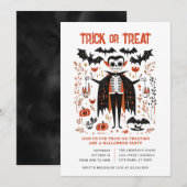 Halloween-Trick oder Treat-Party Einladung (Vorne/Hinten)