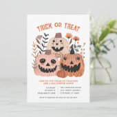 Halloween-Trick oder Treat-Party Einladung (Stehend Vorderseite)